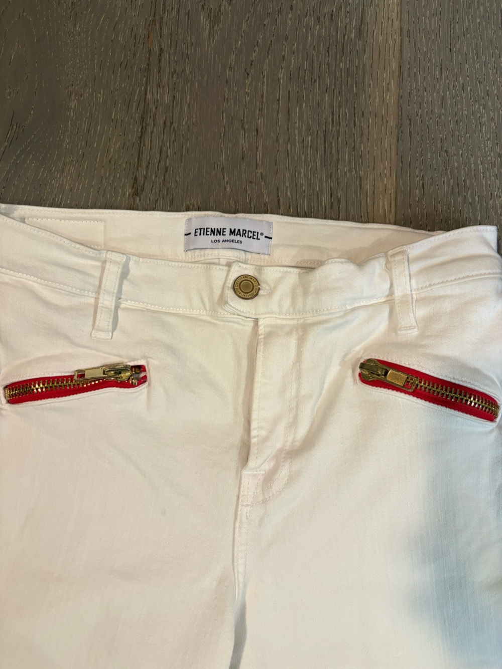 NWOT Etienne Marcel Skinny Jeans with Red Zip Accent - Picture 7 of 9
